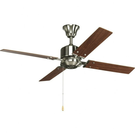 Progress Lighting, Clifton Heights, 4-Light Ceiling Fan, Brushed Nickel, Reversible Blades, Contemporary Collection