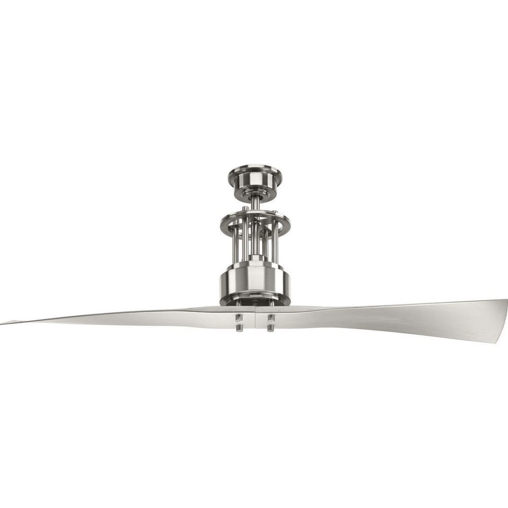 Nickel 56" 2-Blade Ceiling Fan with Remote and Reversible Motor