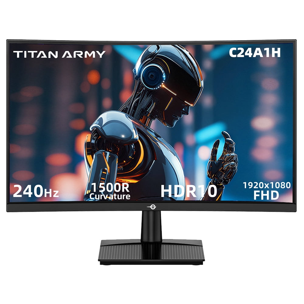 C24A1H Gaming Monitor - 240Hz 1ms MPRT Curved Design, FHD Resolution, HDR10 Support, 10 Scenario Modes, Low Blue Light Technology-Titan Army