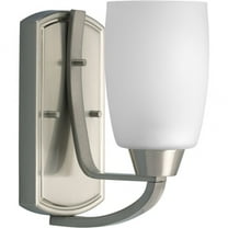 Progress Lighting Wisten 1-Light Bath Bracket, Brushed Nickel, Tapered Etched Glass Shade