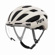 P2R Adult Road Bike Helmet with Mips,Mag-Lens,Magnetic Rear Light, Pearl White,55-58CM