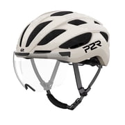 P2R Adult Road Bike Helmet with MIPS & MagLens & USB Rear LED Light, Pearl White,(52-55CM)