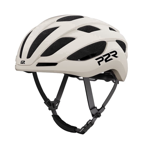 P2R Adult Road Bike Helmet with MIPS & USB Rear LED Light, Off-White,(52-55CM)