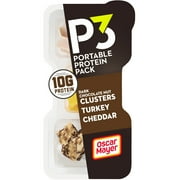 P3 Chocolate Nut Clusters, Turkey & Cheddar Cheese Protein Snack Pack, 2 oz Tray Refrigerated Plastic Pack