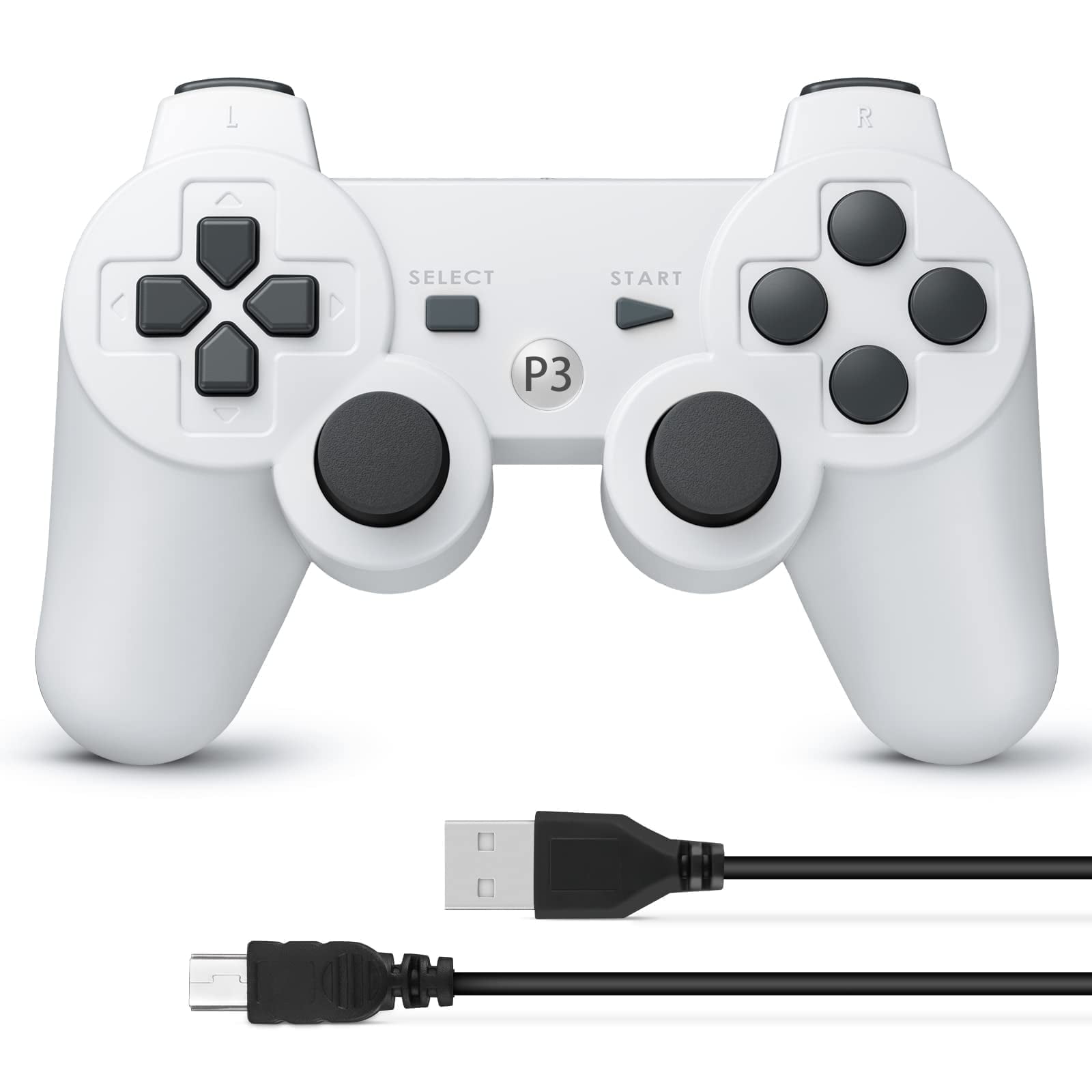P3 Controller Wireless Compatible with P3 Rechargable Remote Control Gamepad with Charging Cable for P3/PC,White