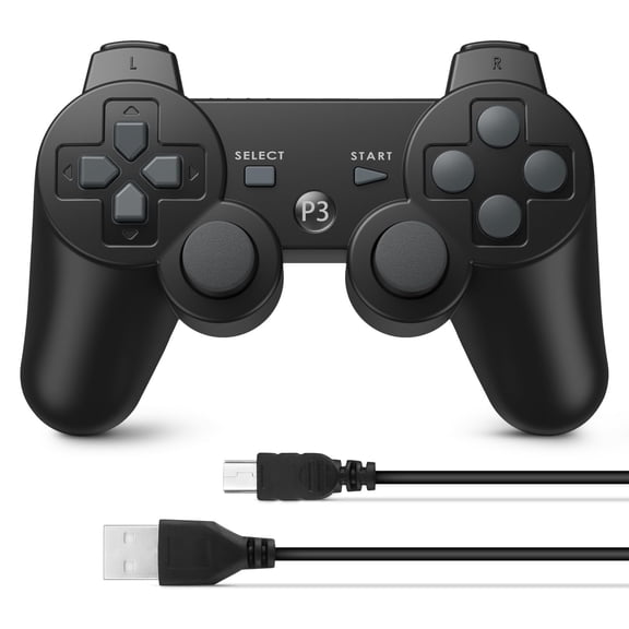 Wireless Controller Compatible with P3, Rechargable Remote Control Gamepad with Charging Cable for P3/PC