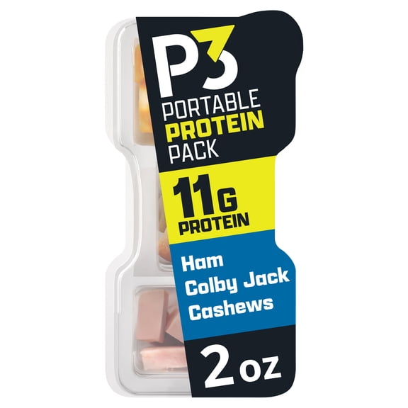 P3 Portable Protein Pack Ham, Cashews & Colby Jack Cheese, 2 oz Tray