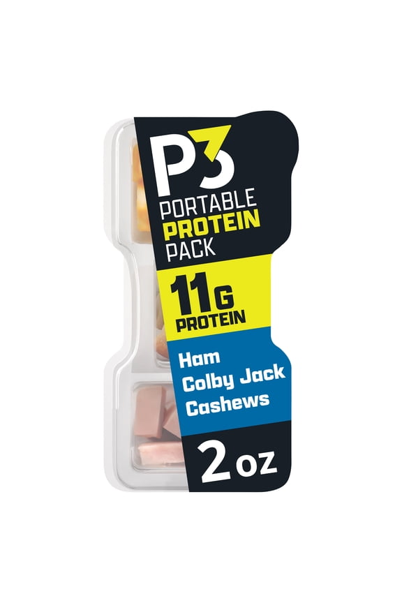 P3 Portable Protein Pack Ham, Cashews & Colby Jack Cheese, 2 oz Tray