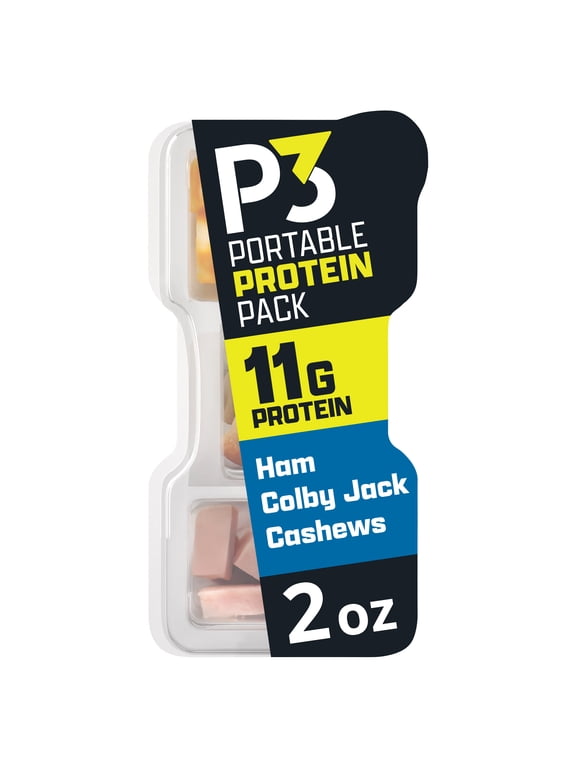 P3 Portable Protein Pack Ham, Cashews & Colby Jack Cheese, 2 oz Tray