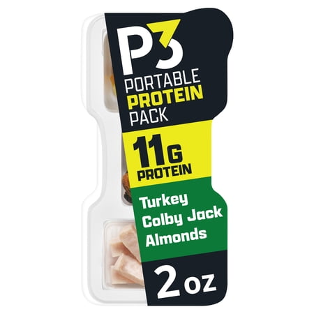 P3 Portable Protein Pack Turkey, Almonds, Colby Jack Cheese, 2 oz Tray