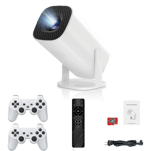 P30 Max Projector: Controllers, 4K/720P HD,Christmas Family Entertainment Essential, Featuring Over 36,000 Classic & Modern Games, with 2 Wireless Auto Keystone Correction