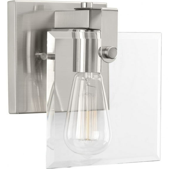 P300105-009-Progress Lighting-Glayse - 1 Light - Beveled Shade in Luxe and Modern style - 7 Inches wide by 8.38 Inches high-Brushed Nickel Finish