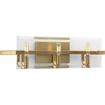 Progress Lighting Cahill 3-Light Bath Vanity, Brushed Bronze, Clear Beveled Glass Panels