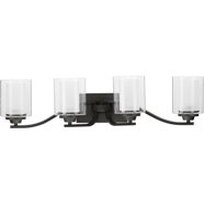 Progress Lighting Lassiter 3-Light Bath Vanity - Clear Glass Shades, Brushed Nickel, 24" Wide