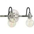 thumbnail image 1 of Axle Collection Two-Light Brushed Nickel Vintage Style Bath Vanity Wall Light, 1 of 2