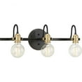 thumbnail image 1 of Progress Lighting Axle Collection 3-Light Antique Bronze Bath Vanity Light, Steel, Damp Rated, Up/Down Mounting, Vintage Style, 1 of 3