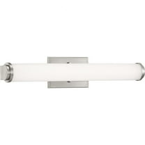 Progress Lighting Phase 1.1 1-Light LED Brushed Nickel Linear Bath Bar with Acrylic Shade