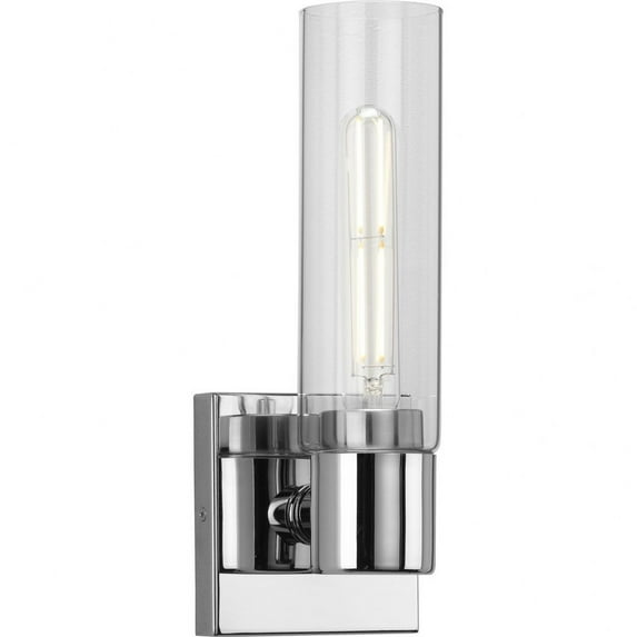 Progress Lighting Clarion 1-Light Brushed Nickel Clear Glass Modern Bath Vanity Light