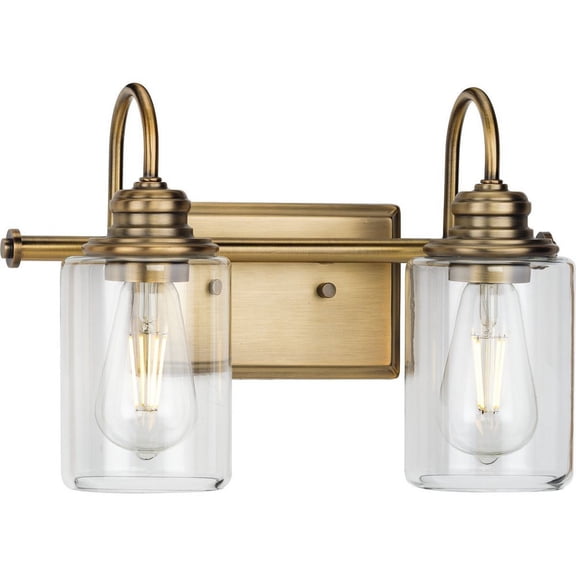 P300321-163-Progress Lighting-Aiken - 2 Light Bath Vanity-Vintage Brass Finish