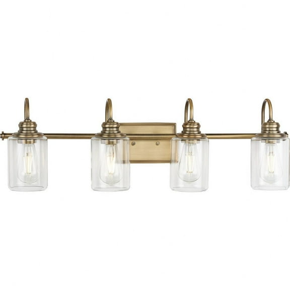 P300323-163-Progress Lighting-Aiken - 4 Light Bath Vanity-Vintage Brass Finish