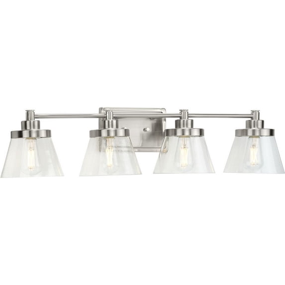 P300351-009-Progress Lighting-Hinton - 4 Light Bath Vanity In Farmhouse Style-7.75 Inches Tall and 7.12 Inches Wide-Brushed Nickel Finish