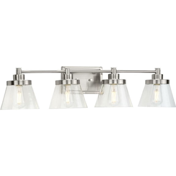 P300351-009-Progress Lighting-Hinton - 4 Light Bath Vanity In Farmhouse Style-7.75 Inches Tall and 7.12 Inches Wide-Brushed Nickel Finish