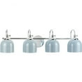 thumbnail image 1 of Dalton Collection Four-Light Farmhouse Polished Chrome Metal Shade Bath Vanity Light, 1 of 7