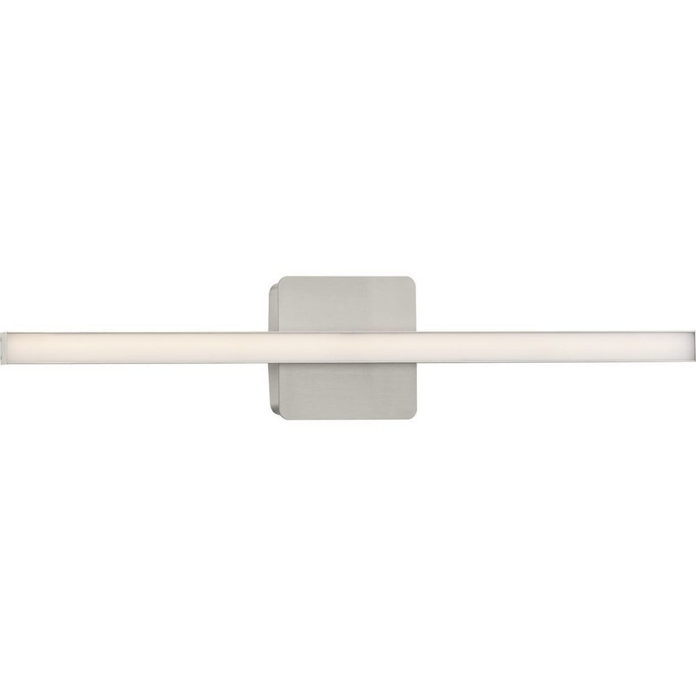 Brushed Nickel 24" LED Linear Vanity Light with Acrylic Shade