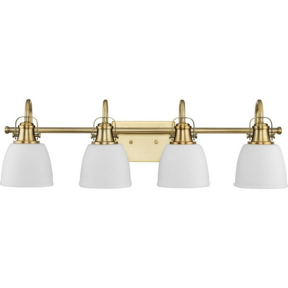 P300429-163-Progress Lighting-Preston - 4 Light Bath Vanity In Farmhouse Style-9 Inches Tall and 7.37 Inches Wide-Vintage Brass Finish