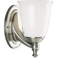 thumbnail image 1 of Progress Lighting, Victorian Collection, 1-Light Bath Fixture, Brushed Nickel, Triplex Opal Glass Shade, 1 of 3