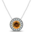 thumbnail image 1 of P31371Cit .50-14W H-Si-2 14K White with Round Pendants, Natural Citrine - 0.37ct, 1 of 1