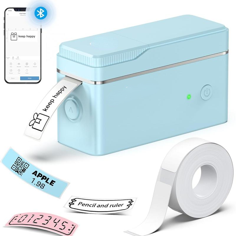P31S Label Printer with Roll Tape, Portable Thermal Printer and ...