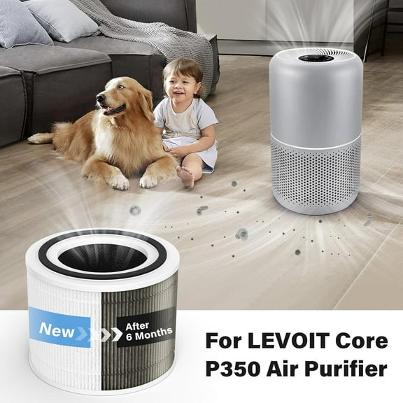 P350 Replacement Filter for  Core P350 Air Purifier, Pet Care True HEPA Filter Replacement, 4 Pack