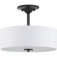 thumbnail image 1 of Progress Lighting Inspire Collection 2-Light Semi-Flush Fixture, Graphite Finish, Summer Linen Shade, 1 of 9