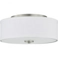 thumbnail image 1 of Progress Lighting Inspire Collection 1-Light LED Flush Mount in Brushed Nickel with Summer Linen Shade, 1 of 11
