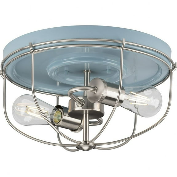 P350195-164-Progress Lighting-Medal - 2 Light Flush Mount-Coastal Blue Finish