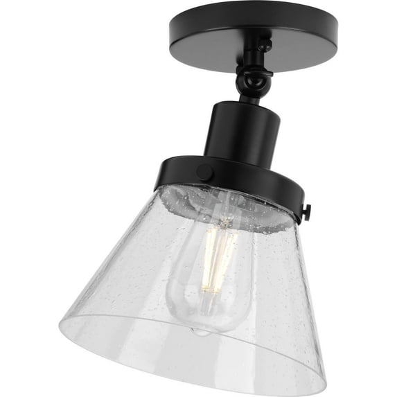 P350198-031-Progress Lighting-Hinton - 1 Light Flush Mount-Matte Black Finish