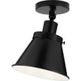 thumbnail image 1 of Progress Lighting, Hinton Collection, 1-Light, Semi-Flush Mount, Matte Black, Metal Shade, 1 of 6