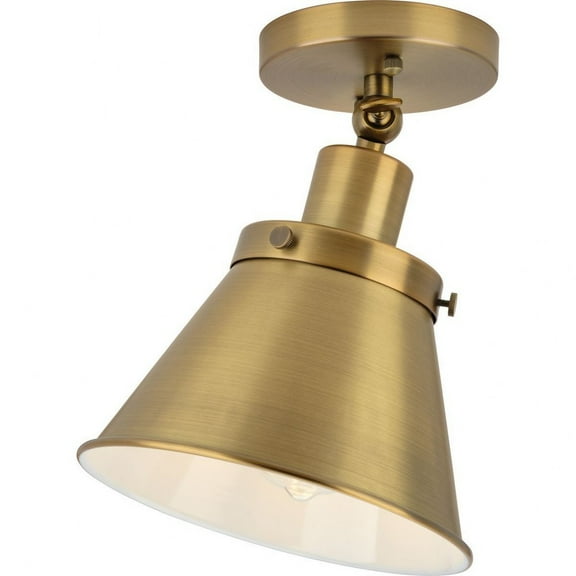 Open Box P350199-163-Progress Lighting-Hinton - 1 Light Flush Mount-Vintage Brass Finish