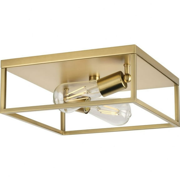 P350200-012-Progress Lighting-Perimeter - 2 Light Flush Mount-Satin Brass Finish