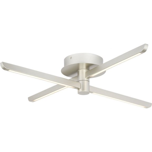 Progress Lighting Pivot Collection 4-Light LED Flush Mount, Burnished Nickel, Steel, Rotating Arms, 25" Diameter