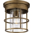 thumbnail image 1 of Progress Lighting Burgess 1-Light Flush Mount, Aged Bronze, Seeded Glass, 1 of 9