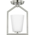 thumbnail image 1 of Progress Lighting Vertex 1-Light Semi-Flush Mount, Brushed Nickel, Etched Glass Shade, 1 of 9