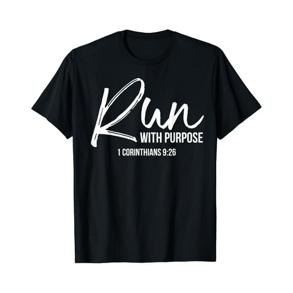 P37 Design Studio Shirts, Christian Runner Gift Running Gear Run With Purpose Quote T-Shirt