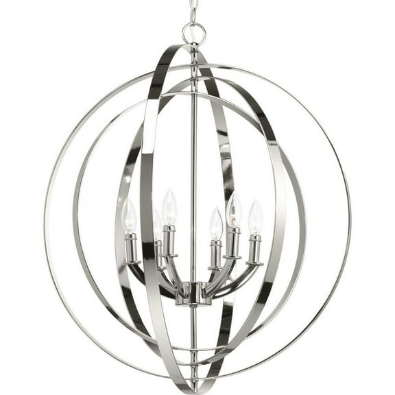 P3889-104-Progress Lighting-Equinox - 6 Light in Luxe and New Traditional and Transitional style - 27.75 Inches wide by 30 Inches high-Polished Nickel