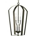thumbnail image 1 of Progress Lighting Gather 6-Light Foyer Fixture, Steel, Antique Bronze, Candle Sleeves, Brushed Nickel Frame, 1 of 2