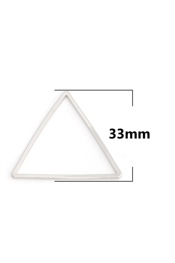 P398 - 10 pcs Silver Plated Triangle Metal Dangle Charms Pendants - 33mm x 29mm - 1.3" - Great for Making Fringe Earrings, Necklaces, Dangles! (Copy)
