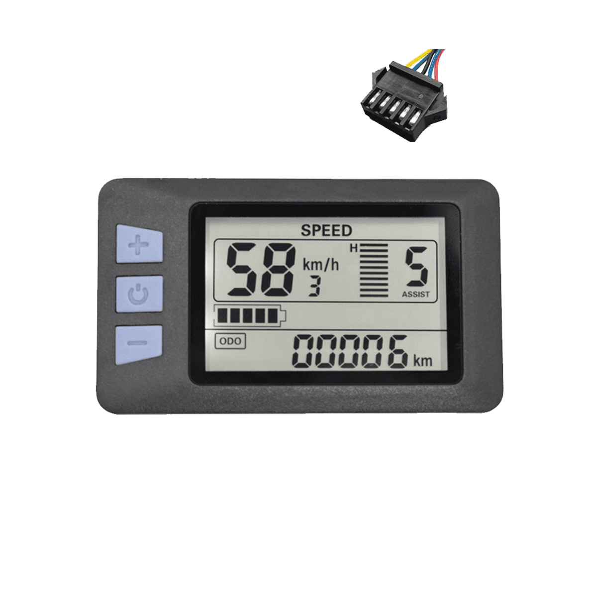 P3H LCD Display Meter Dashboard Electric Bike Meter (SM Plug 5PIN