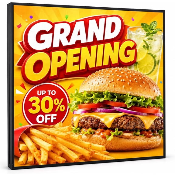 P4 Outdoor LED Sign Display 40" x 40", Full Color Programmable Square LED Video Screen with WiFi & USB Control HD Digital Sign Board for Images, Videos, Scrolling Text & Business Advertisi