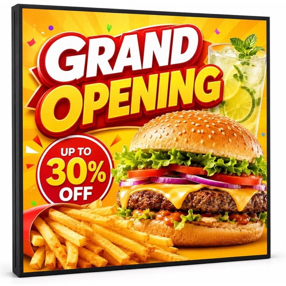 P4 Outdoor LED Sign Display 40" x 40", Full Color Programmable Square LED Video Screen with WiFi & USB Control HD Digital Sign Board for Images, Videos, Scrolling Text & Business Advertisi